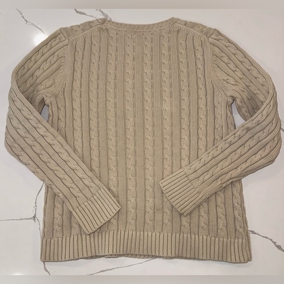 Vintage L.L. Bean Cable Knit Sweater Preppy Classic Fisherman Neutral Old Money - Picture 3 of 3